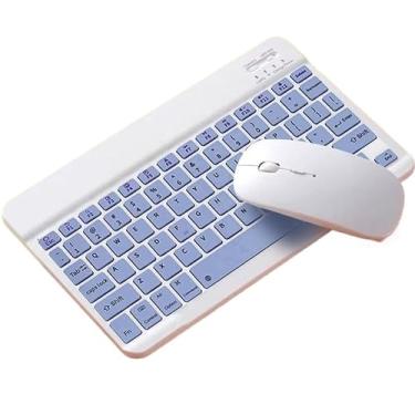Imagem de Kit Teclado E Mouse Bluetooth 5.2 Compatível (roxo)