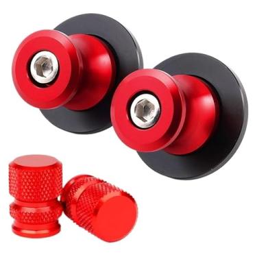 Imagem de BYYINGSUS Acessórios de motocicleta Acessórios de bobinas deslizantes de braço oscilante Parafusos de suporte de 6 mm compatíveis com Y&AMAHA MT09 Tracer MT-09 SP 2017-2024 (vermelho combinado)