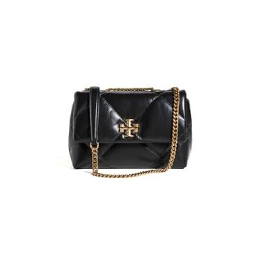 Imagem de Tory Burch Bolsa de ombro feminina Kira Diamond Quilt pequena conversível, Preto, One Size