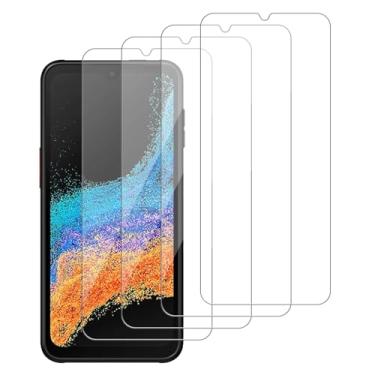 Imagem de iCsapr Pacote com 4 películas de vidro compatíveis com Samsung Galaxy Xcover 6 Pro G736 SM-G736B SM-G736U SM-G736U SM-G736U HD, resistente a arranhões, fácil instalação [compatível com capas]