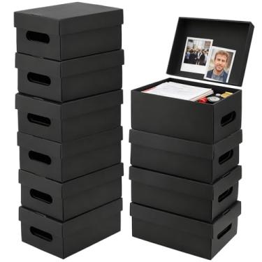 Imagem de aopule Caixa de armazenamento de fotos de 10 peças para fotos de 12,7 x 17,78 cm, caixa de fotos, armazene e proteja fotos com tampa, caixa de armazenamento de fotos, documentos pretos