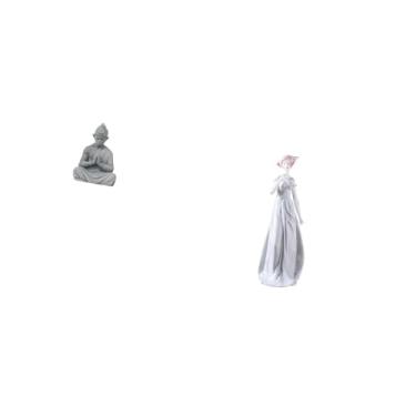 Imagem de Fenteer Estatueta de Porcelana de Buda Sun Wukong, Escultura Moderna, Estátua Colecionável para Hotel, Pátio, Prateleira, Armário, Mesa, Ornamento de Quintal