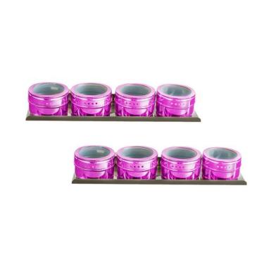 Imagem de Kit 8 Porta Temperos Condimento Magnetico Colorido Inox Imã - Wellmix,