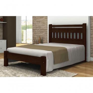 Imagem de Cama Super King Size Antares De Madeira Maciça Angelim Pedra/tauari - Cor Tabaco