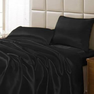 Imagem de Kit 2 Fronhas Avulsas Estampadas Para Travesseiro Malha 100% Algodão Toque Macio Com Zíper Hotel Pousada (Preto, 60x50 cm)