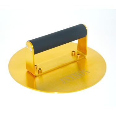 Imagem de JNXHON Prensa de hambúrguer de aço inoxidável 304 de 20 cm, espremedor de hambúrguer redondo, prensa de hambúrguer para grelha, prensa de bacon, prensa de bife moída, prensa de hambúrguer com alça