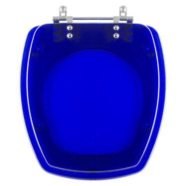 Imagem de Assento Sanitário Poliester Thema Azul Transparente Para Vaso Incepa