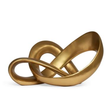 Imagem de Escultura Decorativa Abstrata em Poliresina Dourada 30cm 21022 Mart