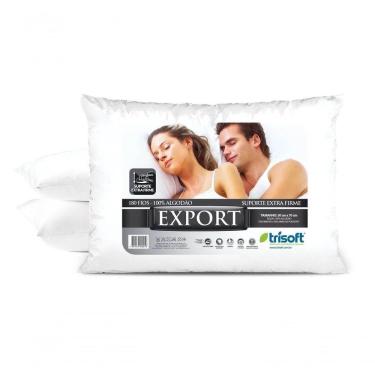 Imagem de Travesseiro Percal Suporte Extra Firme Export Trisoft Branco