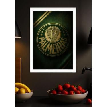 Imagem de Quadro Palmeiras com Vidro e Moldura Branca Tamanho:21cm x 30cm (A4) -