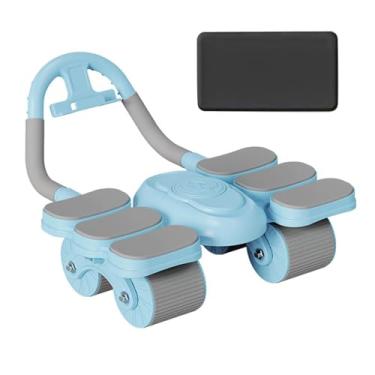 Imagem de menolana Roda abdominal Roda de exercício silenciosa de retorno automático AB com tapete de joelho para academia em casa, Azul
