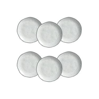 Imagem de Conjunto de Pratos de Sobremesa Porto Brasil Orgânico Echo Branco 19,5cm - 6 Peças