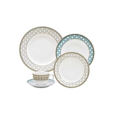 Imagem de Jogo de Jantar e Chá Oxford Flamingo Palhinha Brasileira 30 Peças Porcelana