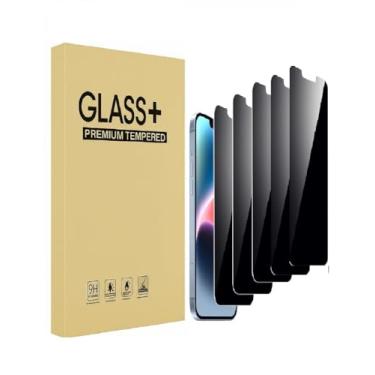 Imagem de Pacote com 5 protetores de tela foscos para iPhone 16e/14/13/13 Pro, película de vidro temperado 9H, horizontal e vertical, antirreflexo, suave como seda, resistente a arranhões