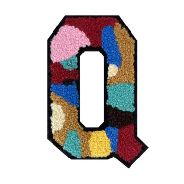 Imagem de Remendos individuais de letras de chenille de camuflagem de 15 cm – Letras universitárias de ferro ou costuradas, perfeitos para jaquetas, jeans, mochilas, sapatos e projetos DIY (Q)