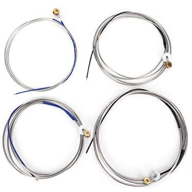 Imagem de Cryfokt Cordas de Fio de Contrabaixo de Aço Durável, Reforçadas para Som Contínuo, Extremidades Niqueladas, Acessório Profissional para Contrabaixo