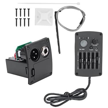 Imagem de LiebeWH Afinador de Equalizador de Guitarra Acústica de Captador de 5 Bandas, Equipamento 3 Em 1 Com Display LED, Design Compacto Adequado para Pequenos Shows, Festas