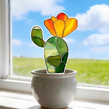 Imagem de Estaca de planta em vaso de acrílico para cacto, ornamento decorativo para vasos de flores internos/externos, presente ideal para embelezamento de paisagens de quintal e gramado (AB-008)