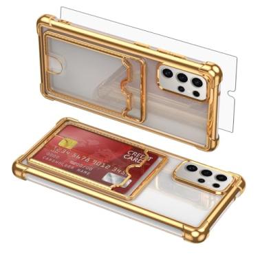 Imagem de Asuwish Capa de celular para Samsung Galaxy S24 Ultra 5G com protetor de tela de vidro temperado e suporte de cartão rígido resistente à prova de choque acessórios S24Ultra 24S S 24 24Ultra feminino