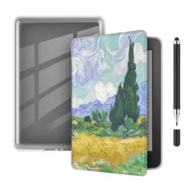 Imagem de Akacy Capa leve de TPU transparente e com padrão pintado macio para Kindle Paperwhite 6.0 (Geração 2022/2024, números de modelo C2V2L3 e RS23CV), com ativar/hibernar automático (29)