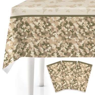 Imagem de Lianxuia 3Pcs Army Plastic Tablecloth, 54 x 108 Inch Camo Party Table Cover, Disposable Military Themed Table Cloth for Hunting Camouflage Army Birthday Party Decorations