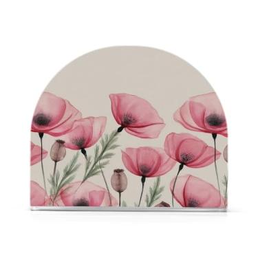 Imagem de JUZIHAI Porta-guardanapos de flores para mesa dispensador de guardanapos de acrílico para mesa suporte de lenços independente para cozinha sala de jantar bar festa decoração de casa