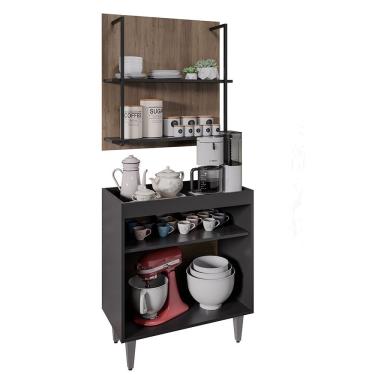 Imagem de Painel Organizador 2 Prateleiras Clara - Ssx Multicoisas Preto - Freijó