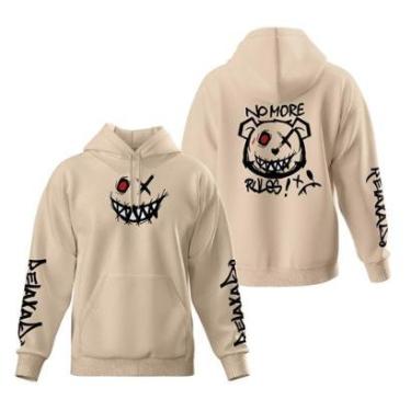 Imagem de Moletom Manga Estampada Urso Blusa de Frio Capuz Colorida-Masculino
