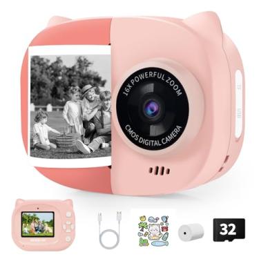Imagem de Câmera digital instantânea com impressora fotográfica, rosa