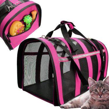 Imagem de Bolsa Transporte Pet Gato Cachorro Animais Estimaçao Faixa Refletiva Segura Passeio Viagem Caminhada Confortavel