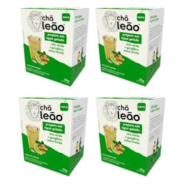 Imagem de Combo Chá Leão Água Gelada Chá Verde, Gengibre e Limão - 4 Caixas 40 Sachês
