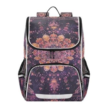Imagem de Joisal Kids Backpack Girls Student Large Back to School Bags Cute Fun Book Bags Elementary School Backpacks for Boys Dark Purple Mandala