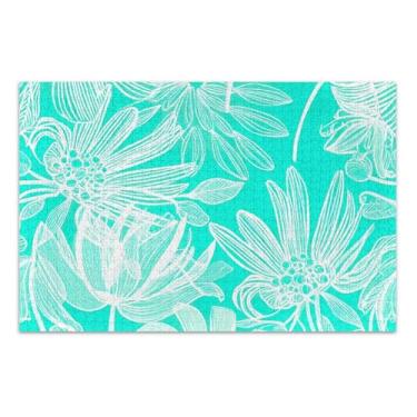 Imagem de Quebra-cabeça de 500 peças para adultos, família, elefante, branco, presentes, família, divertido, jogo, arte, aqua, floral, folhas brancas, 51 x 35 cm