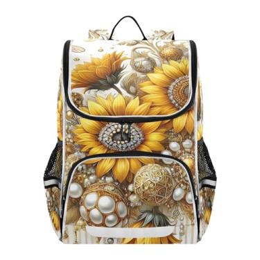 Imagem de Golden Sunflower Jewels Bees Backpacks for Boys Daycare Elementary Back to School Bags Kawaii Student Large Backpack for Girls Kids Colorful Book Bag
