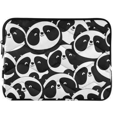 Imagem de Capa para notebook com estampa de urso panda e preto e branco para MacBook Pro 14 capa universal para laptop de 13 a 14 polegadas fofa