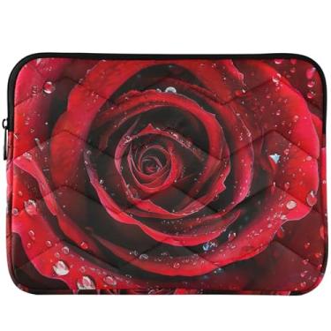 Imagem de Capa protetora para notebook rosa flores closeup capa para notebook macia acolchoada capa para laptop universal 13-14 polegadas