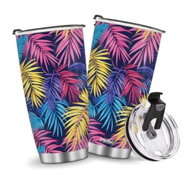 Imagem de Caneca de café com isolamento térmico para viagem, garrafa de água, presentes de estilo tropical, presente para Natal, aniversário, dia das crianças, presente de aniversário masculino, 590 ml, alça
