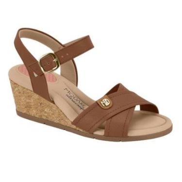 Imagem de Sandalia Feminina Modare Anabela Ortopédica Confortavel Flexivel Cortiça Ref: 7219.102-Feminino