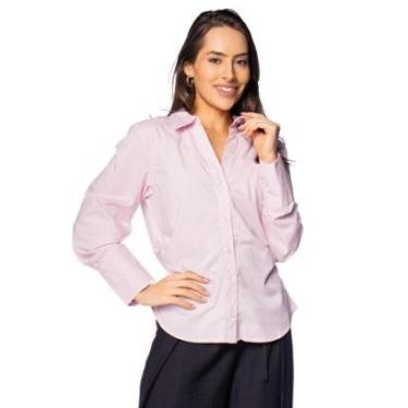 Imagem de Camisa Feminina The Style Box Crepe Rosa-Feminino