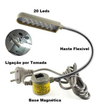 Imagem de Luminária Lampada 20 Led Haste Flexível Maquina Costura - Lanmax