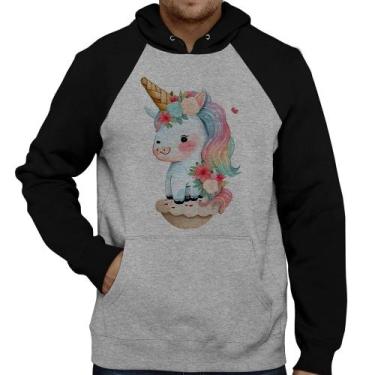Imagem de Moletom Unicórnio Bebê - Foca na Moda, Cinza, Preto, M