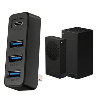 Imagem de Hub USB 3.0 de 4 portas para consoles Xbox Series X/S, adaptador divisor de expansão de alta velocidade com 3 portas USB 3.0 + 1 porta tipo C 3.0 para acessórios Xbox Series S/X (preto)