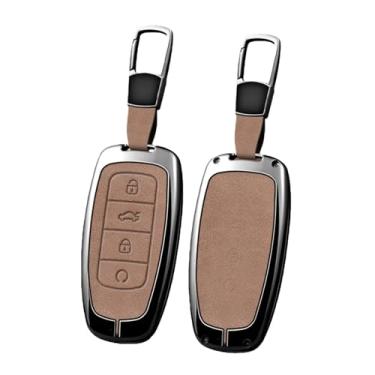 Imagem de Capa de couro para chave de carro, liga de zinco, compatível com incubatório jaecoo tigo 7 8 pro max omoda c5 plus arrizo 5 estilo(Brown ring)