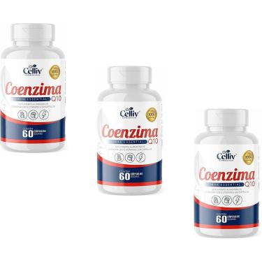 Imagem de Kit Com 3 Coenzima Q10 100mg Por Porção 60 Cápsulas de 500mg Celliv-Unissex