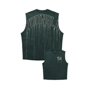 Imagem de Camiseta Sem Mangas De Algodão Oversized Para Homens, Top De Treino Pa