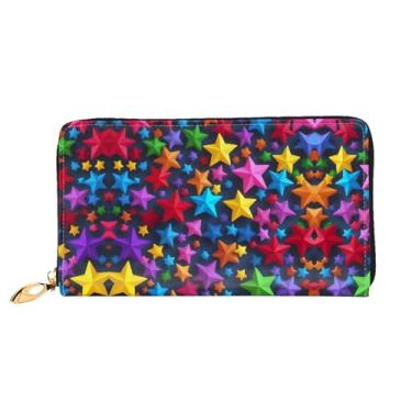 Imagem de XLLingL Carteiras de cartão de crédito impressas, bolsas longas de couro femininas, carteiras com zíper, carteira de viagem simples