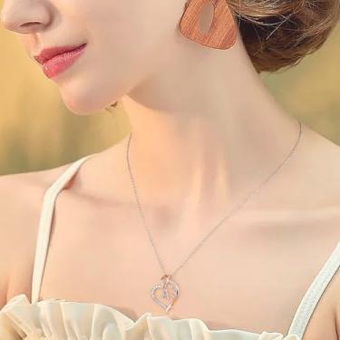 Imagem de Joias de presente para mulheres, colares com inicial para mulheres, delicados, amor, coração, letra A-Z, colar personalizado, aniversário, dia dos namorados, para esposa, amiga, mãe, joias modernas
