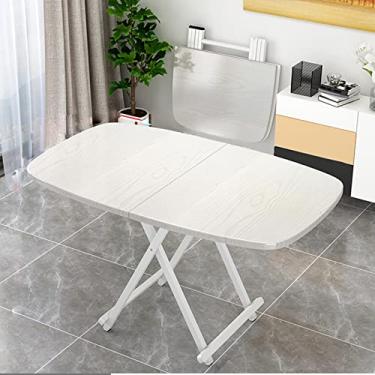 Imagem de ZXLPHA Mesa de jantar dobrável móvel, mesa multifuncional retrátil, economiza espaço, mesa de computador leve e durável, para cozinha, quarto, escritório