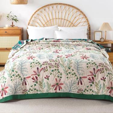 Imagem de Shesyuki Cobertor Boho para cama - Colcha rústica ultra macia 100% algodão puro - Cobertores de cama para decoração de casa de fazenda, manta rústica para todas as estações para sofá e cadeira de sofá