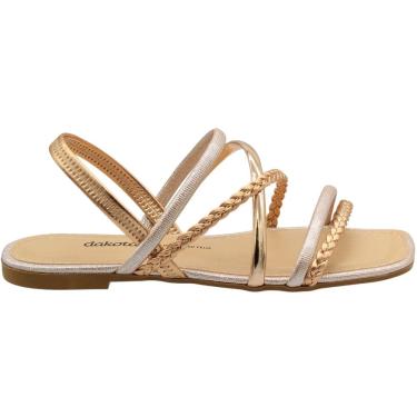 Imagem de Sandália Rasteira Dakota Trançada Tiras Cruzadas Feminina
